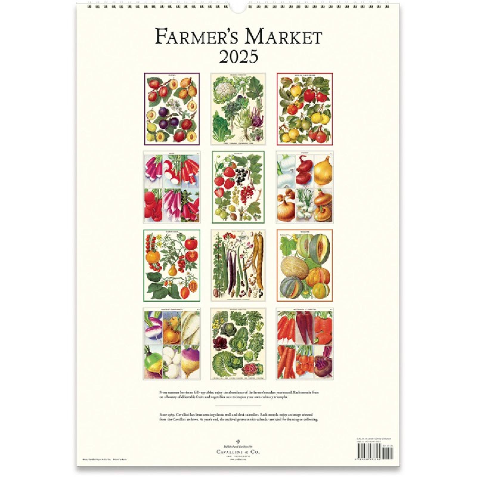 Farmer's Market Wall Calendar By Cavallini 2025 thumbnails