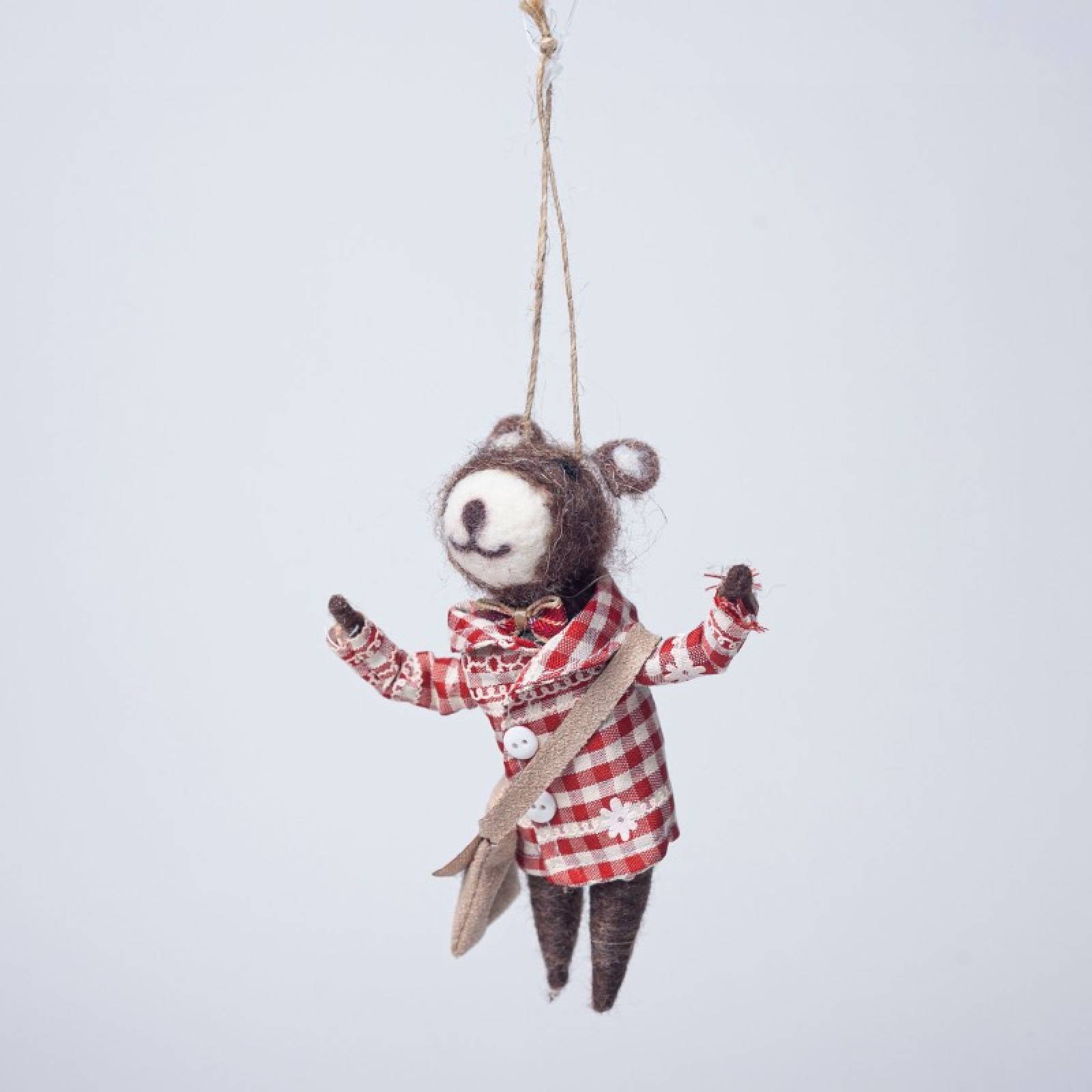 Felt Scandinavian Bear Hanging Christmas Decoration