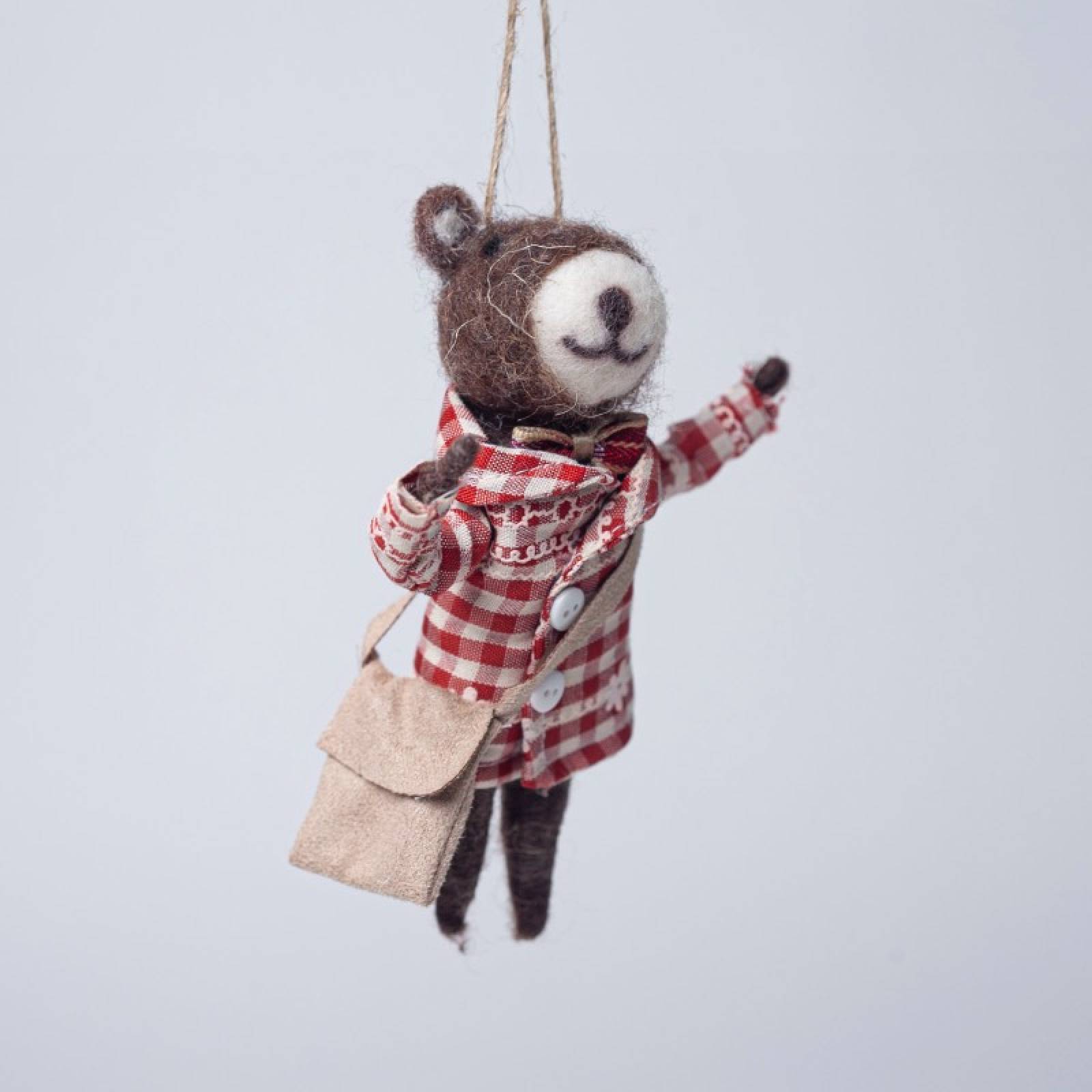 Felt Scandinavian Bear Hanging Christmas Decoration thumbnails