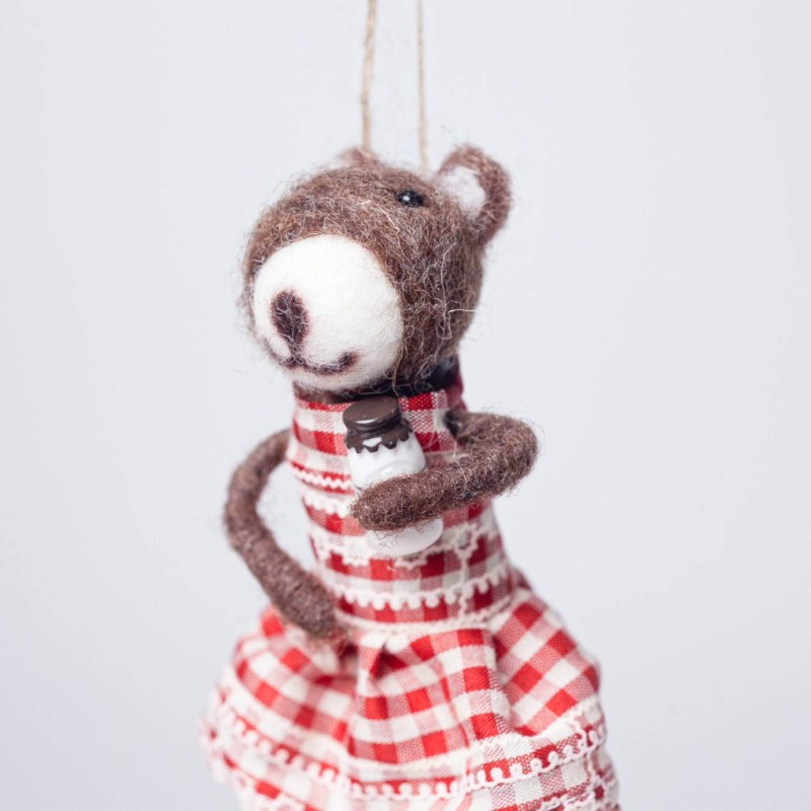 Felt Scandinavian Bear Hanging Christmas Decoration thumbnails