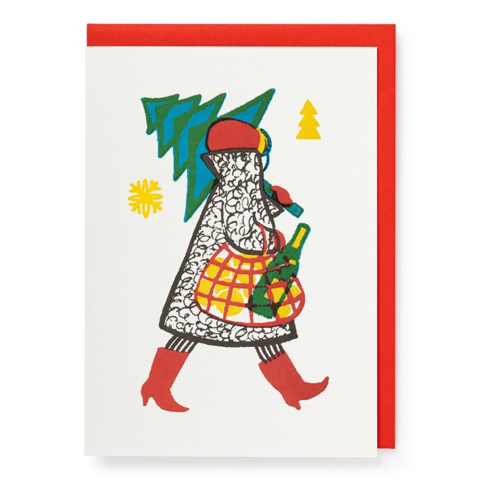 Festive Lady - Single Christmas Card