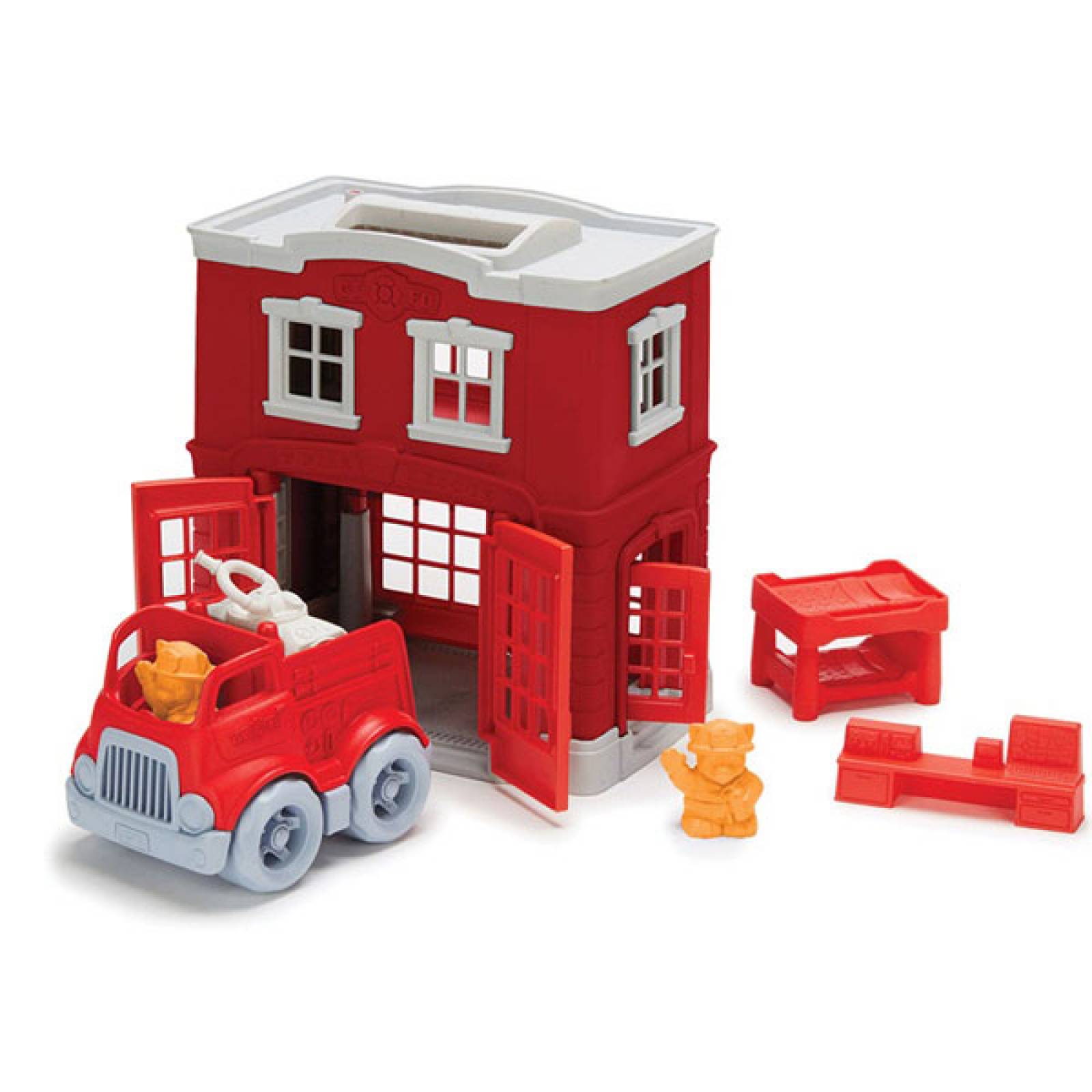 Fire Station Playset By Green Toys - Recycled Plastic 2-6yrs
