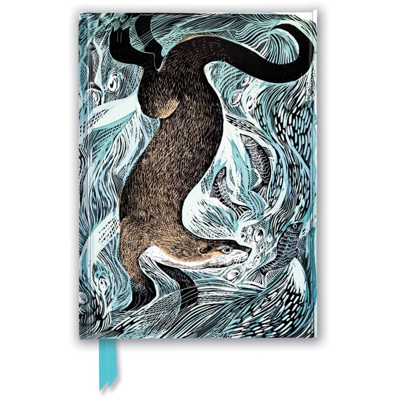 Fishing Otter By Angela Harding - Foiled Journal