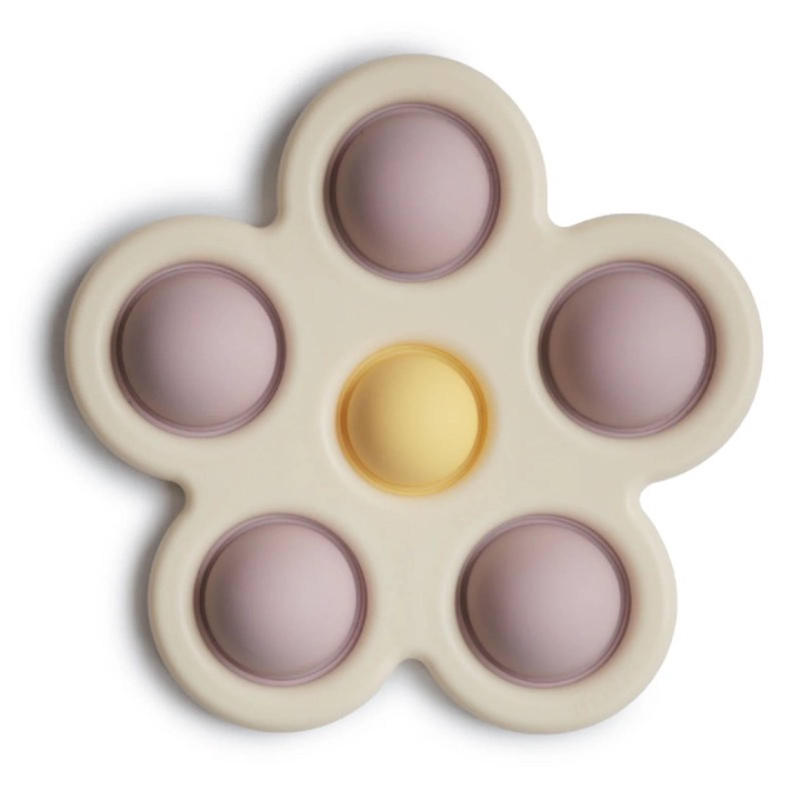 Flower Press Silicone Toy In Soft Lilac 10m+