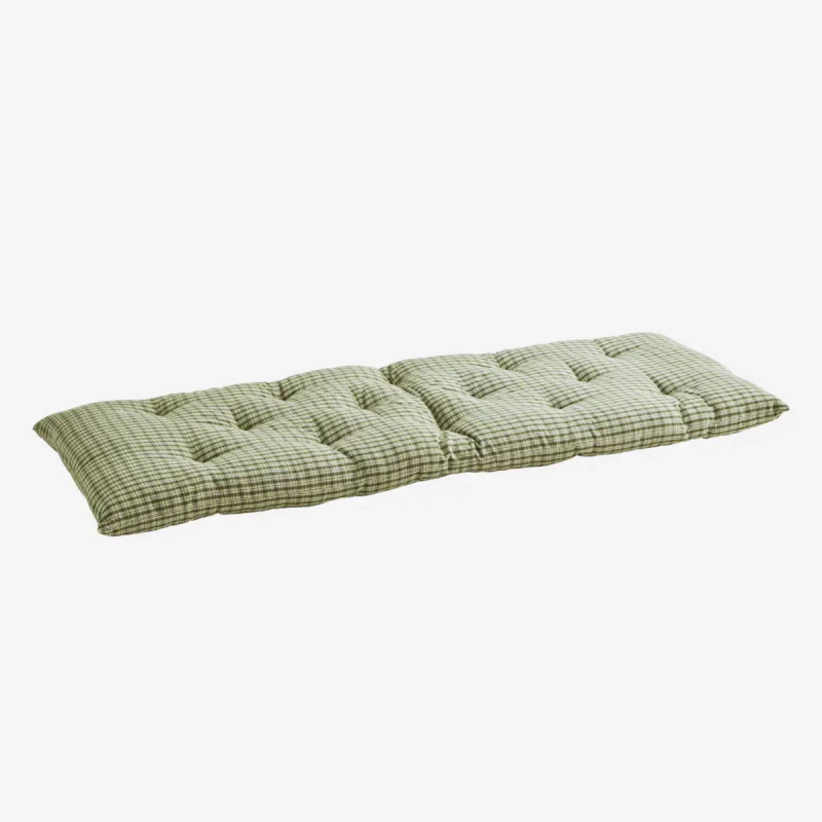 Folding Bench Cushion In Green Check thumbnails