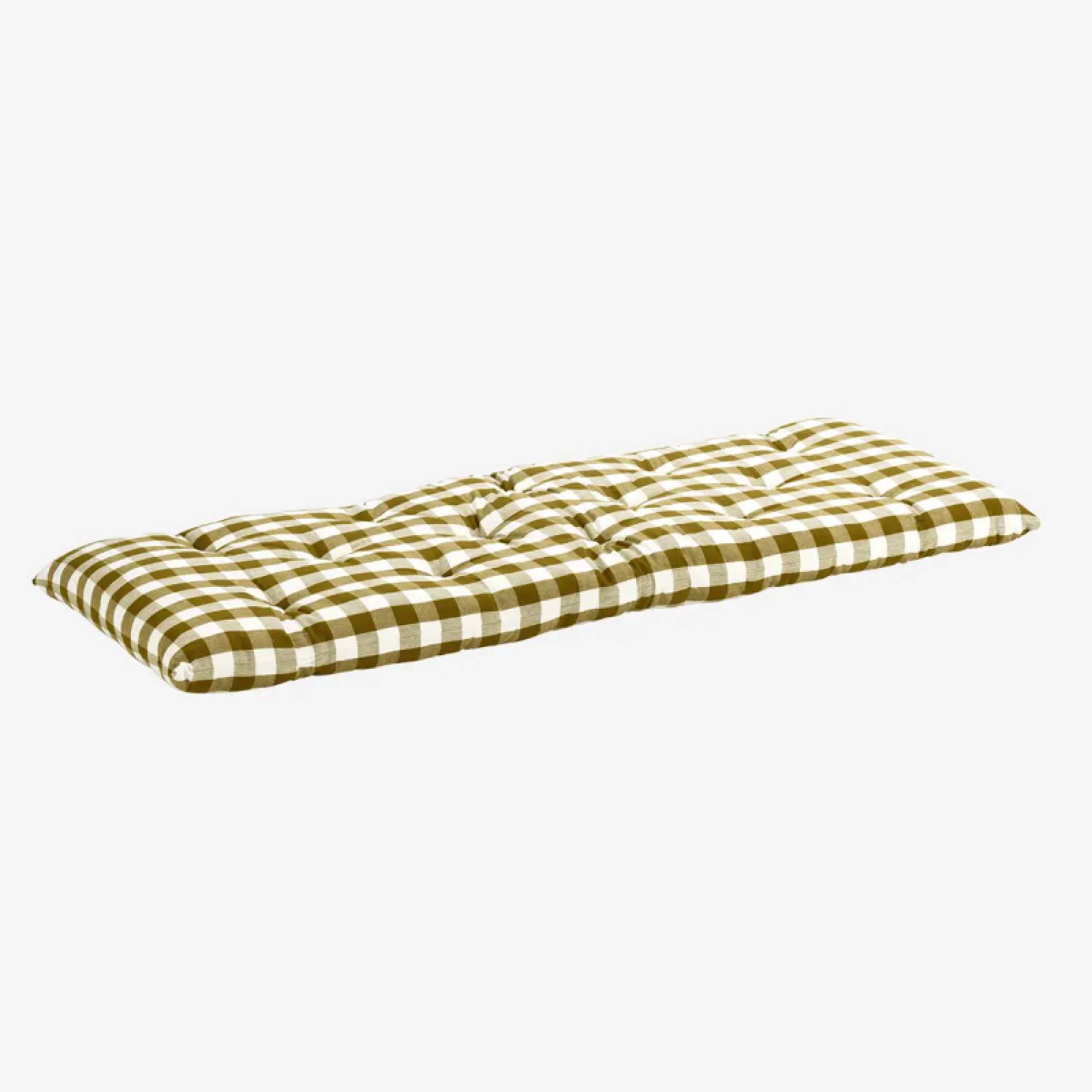 Folding Bench Cushion In Mustard Check thumbnails