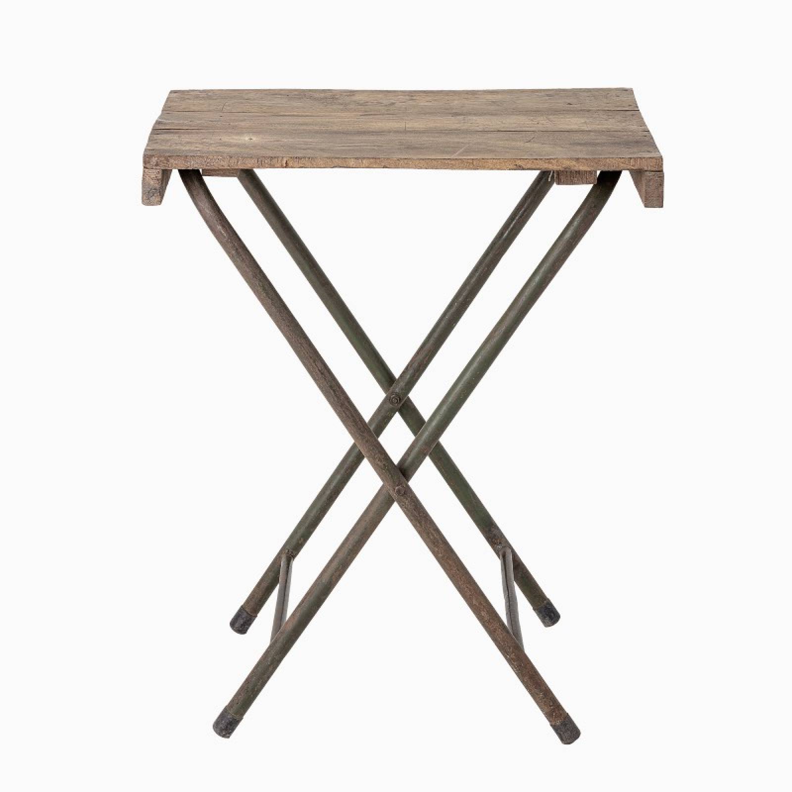 Folding Wooden Side Table With Metal Frame thumbnails