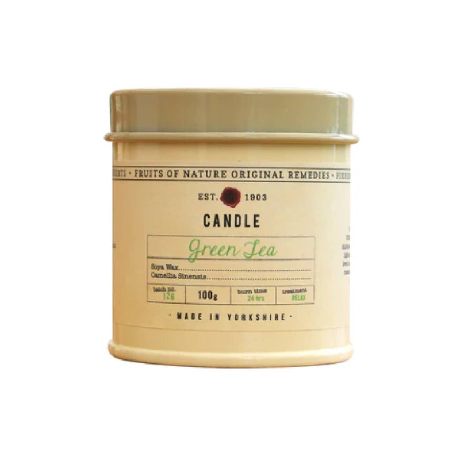 Fruits Of Nature Soy Candle In A Tin 100g - Green Tea