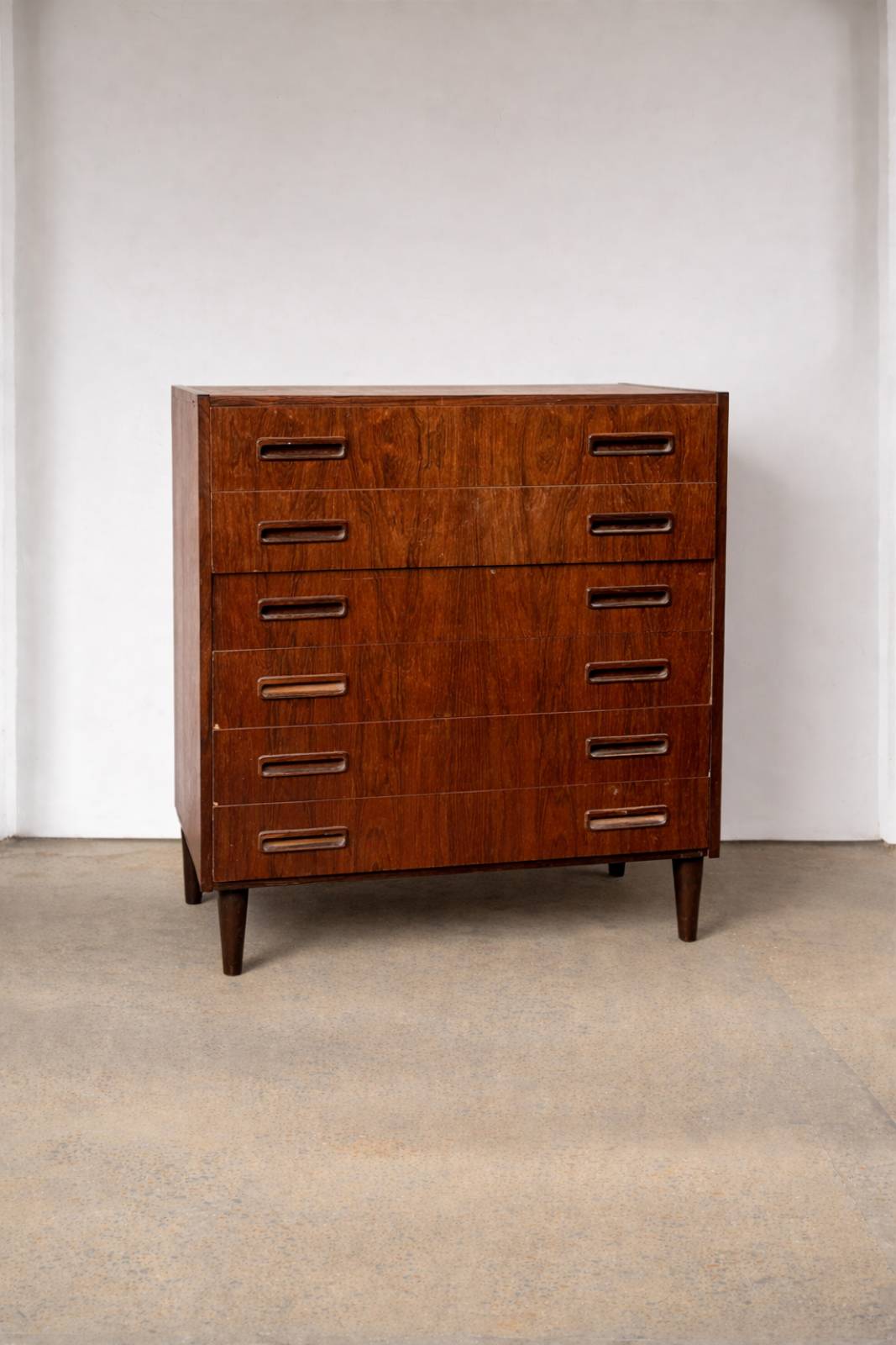 Mid Century Danish Rosewood Chest Of Drawers By E. Jensen