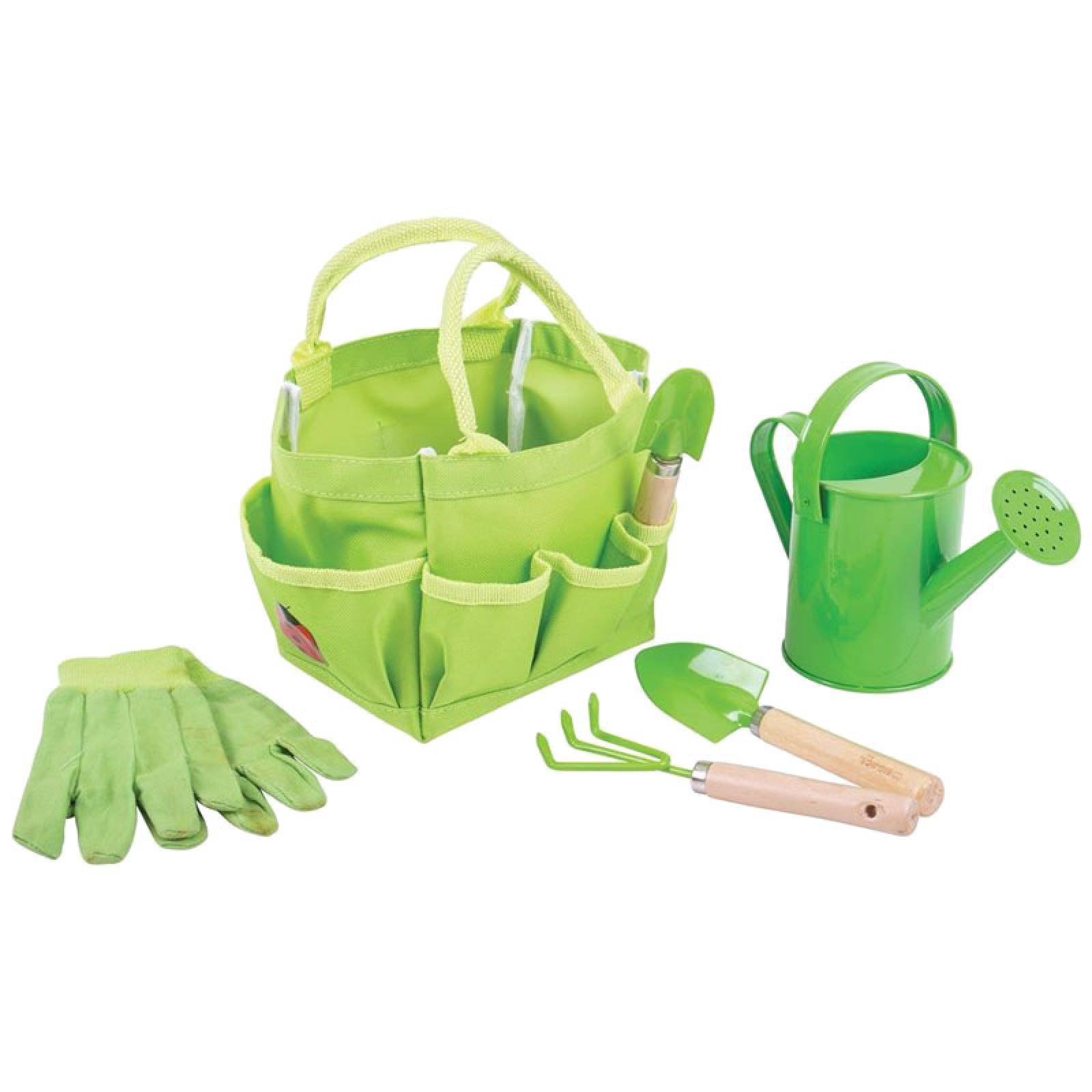 Small Green Bag With Gardening Tools 3+