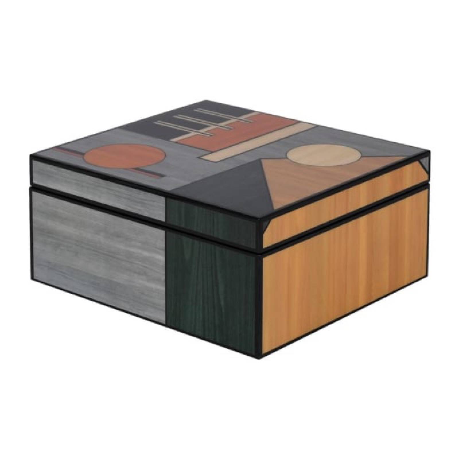 Geometric Inlay Wooden Box