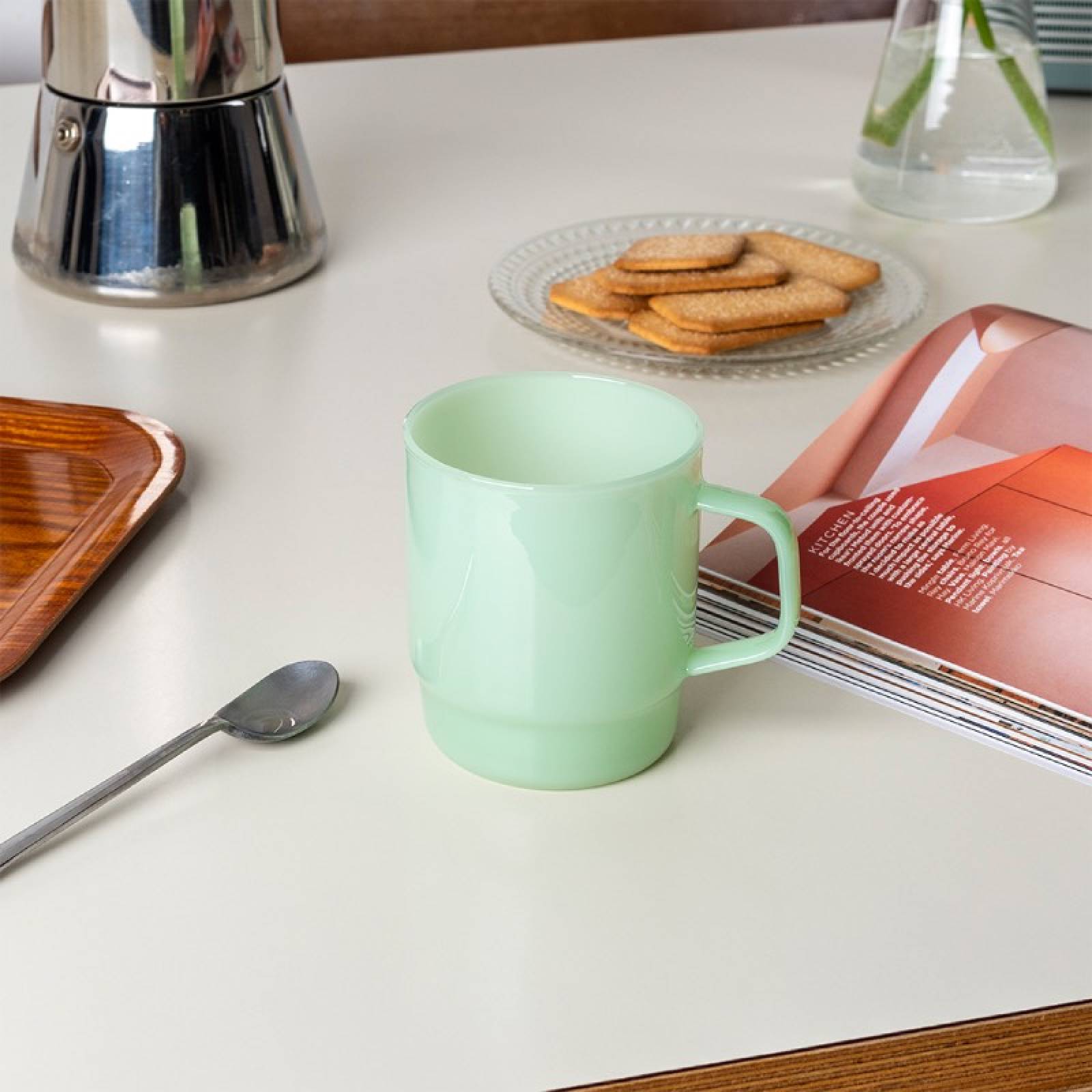 Glass Coffee Cup In Mint Green thumbnails