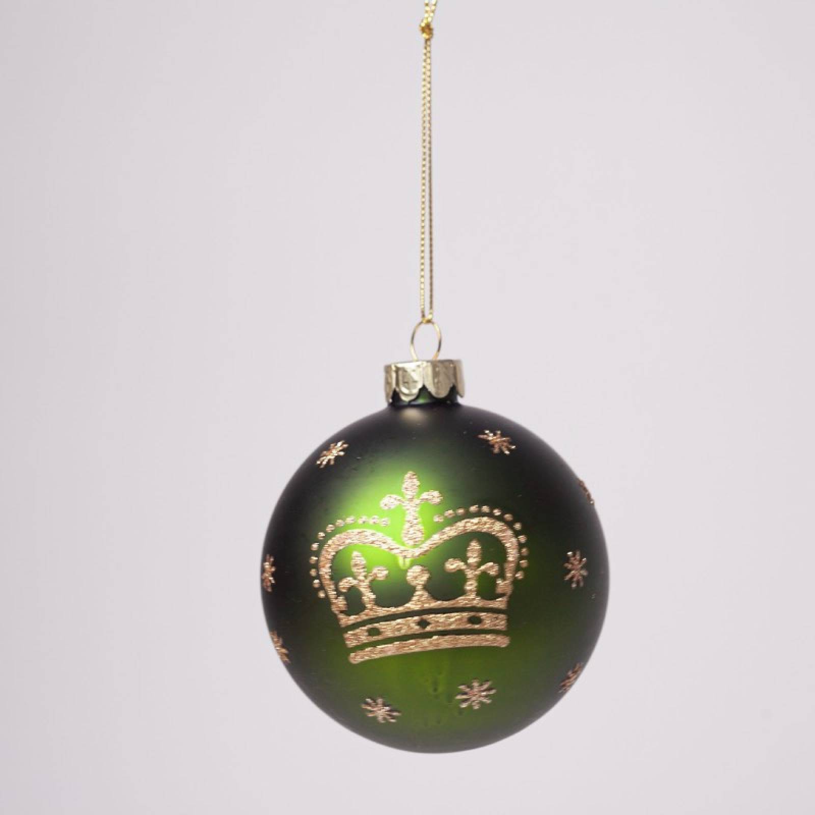 Glass King Charles Bauble Hanging Christmas Decoration In Green thumbnails