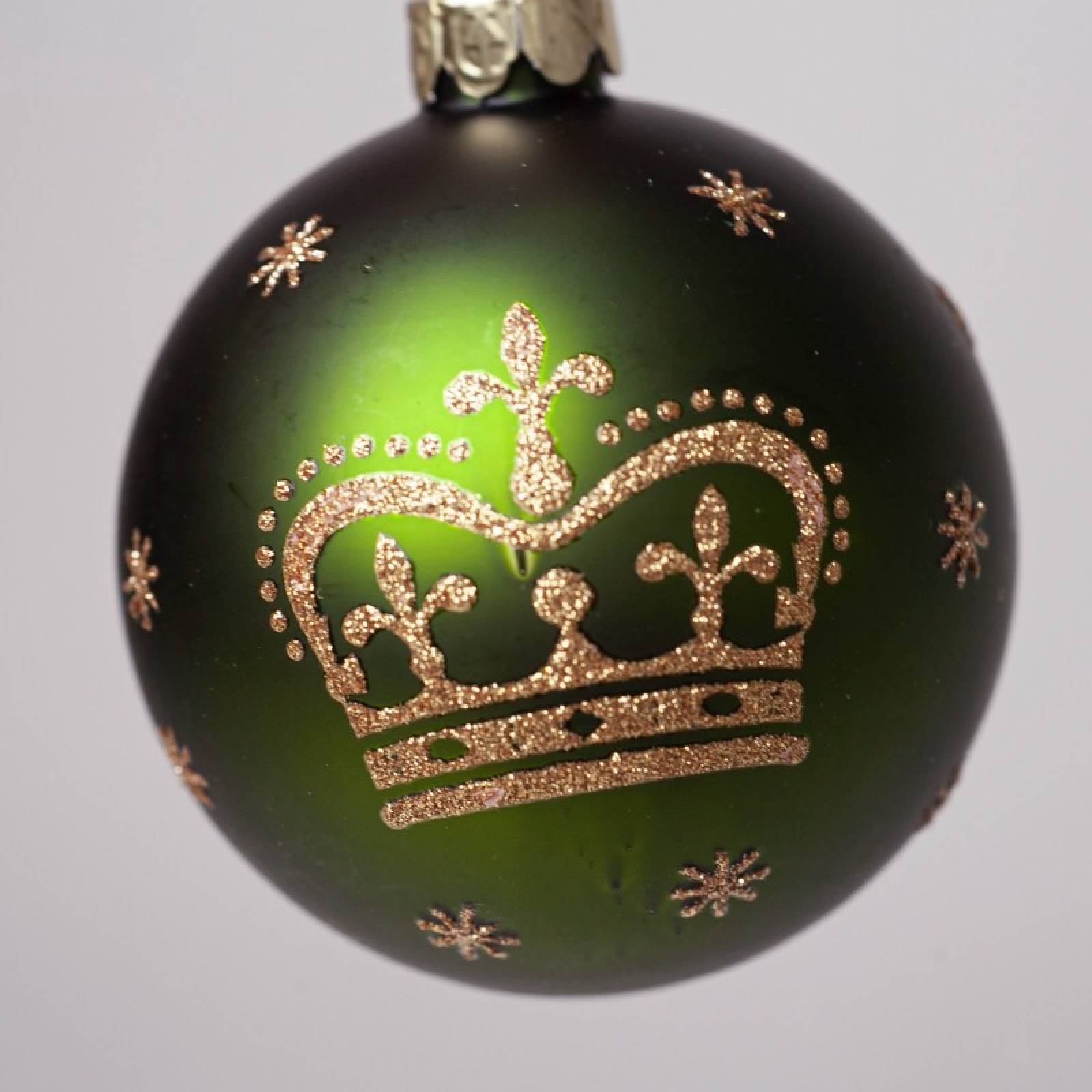 Glass King Charles Bauble Hanging Christmas Decoration In Green thumbnails