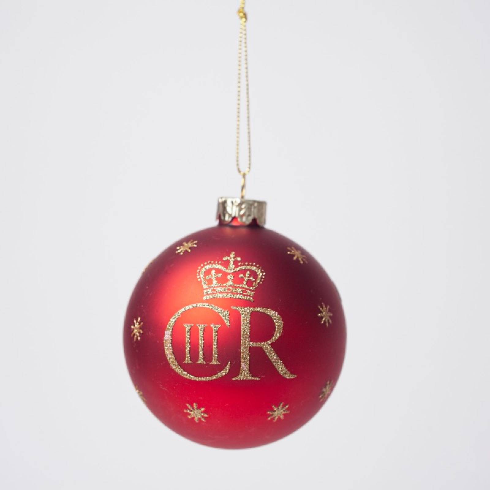 Glass King Charles Bauble Hanging Christmas Decoration In Red