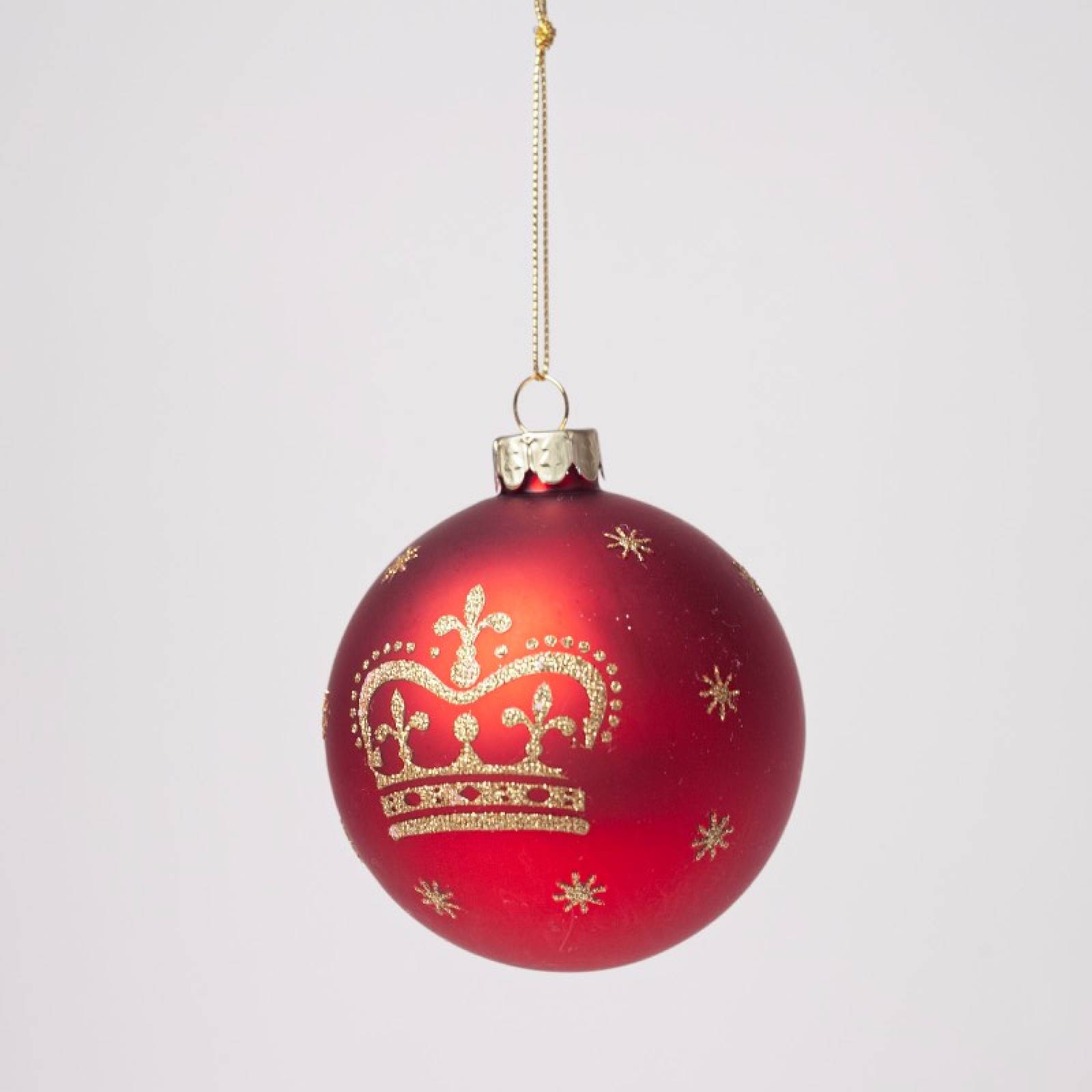 Glass King Charles Bauble Hanging Christmas Decoration In Red thumbnails