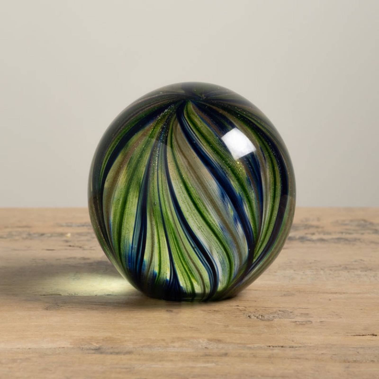 Glass Paperweight With Glittery Stripes thumbnails