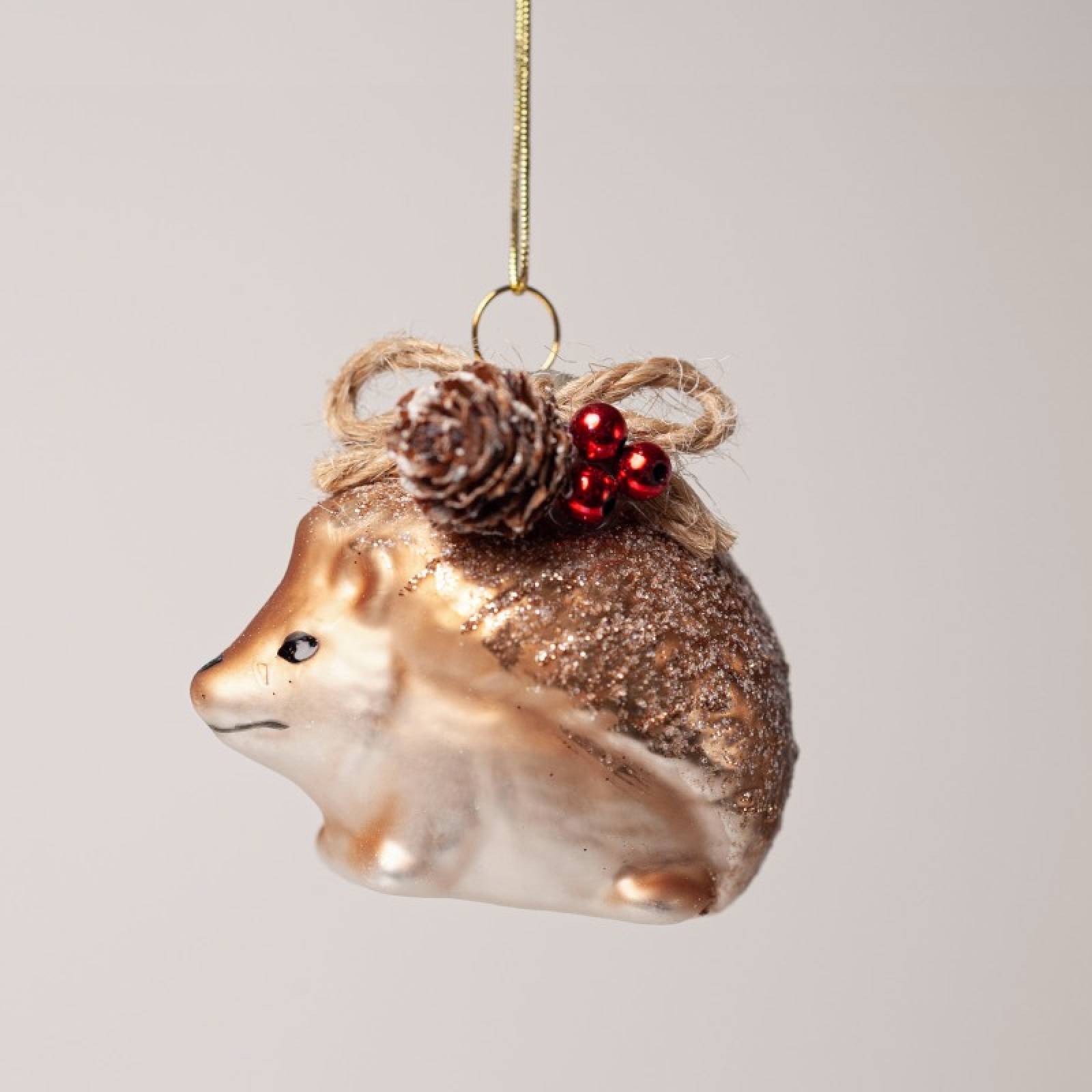 Glass Squirrel OR Hedgehog Hanging Chirstmas Decoration