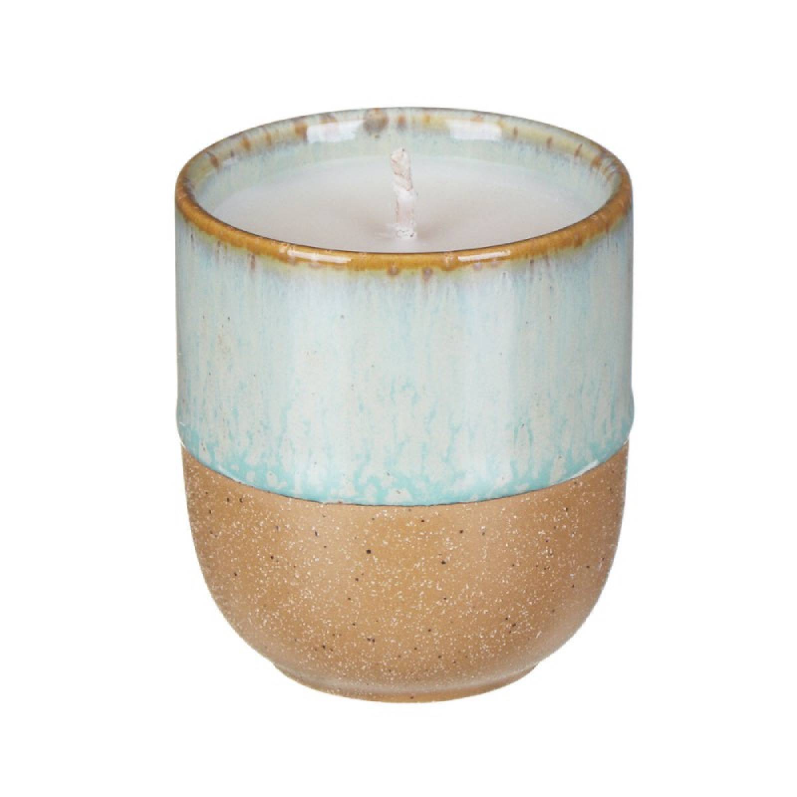 Glazed Ceramic Pot With Soy Candle - Matcha Tea & Bergamot 99g