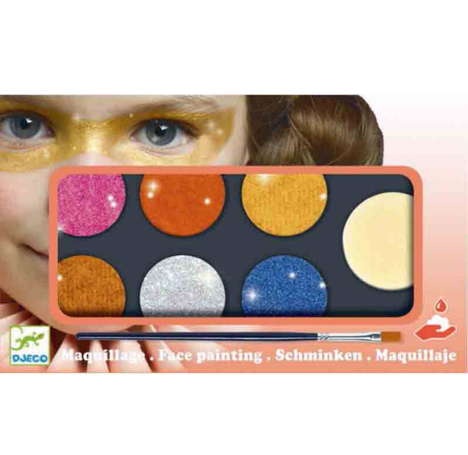 Face Painting Palette 6 Colours - Metallic Glitter