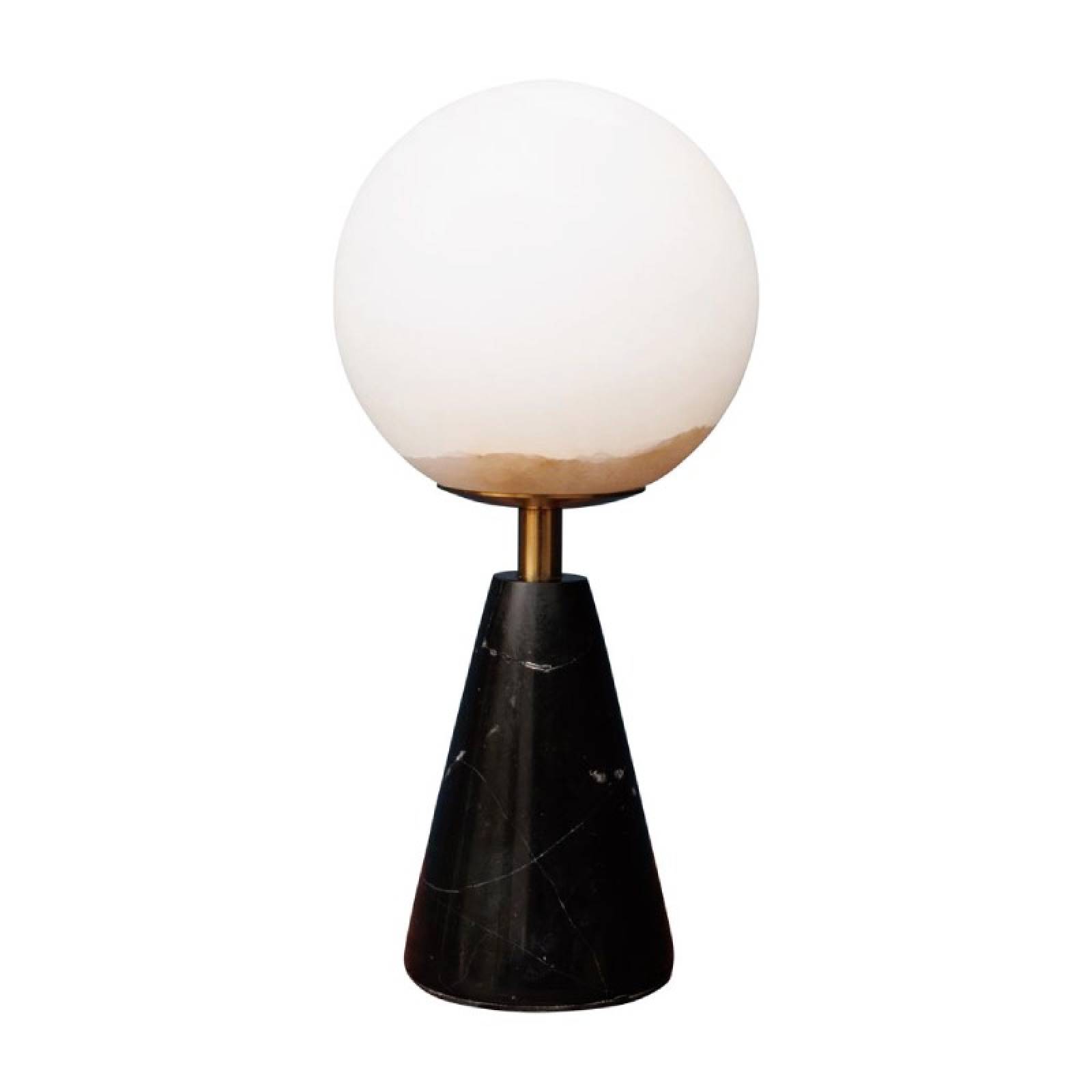 Globe Lamp With Tapered Black Marble Base