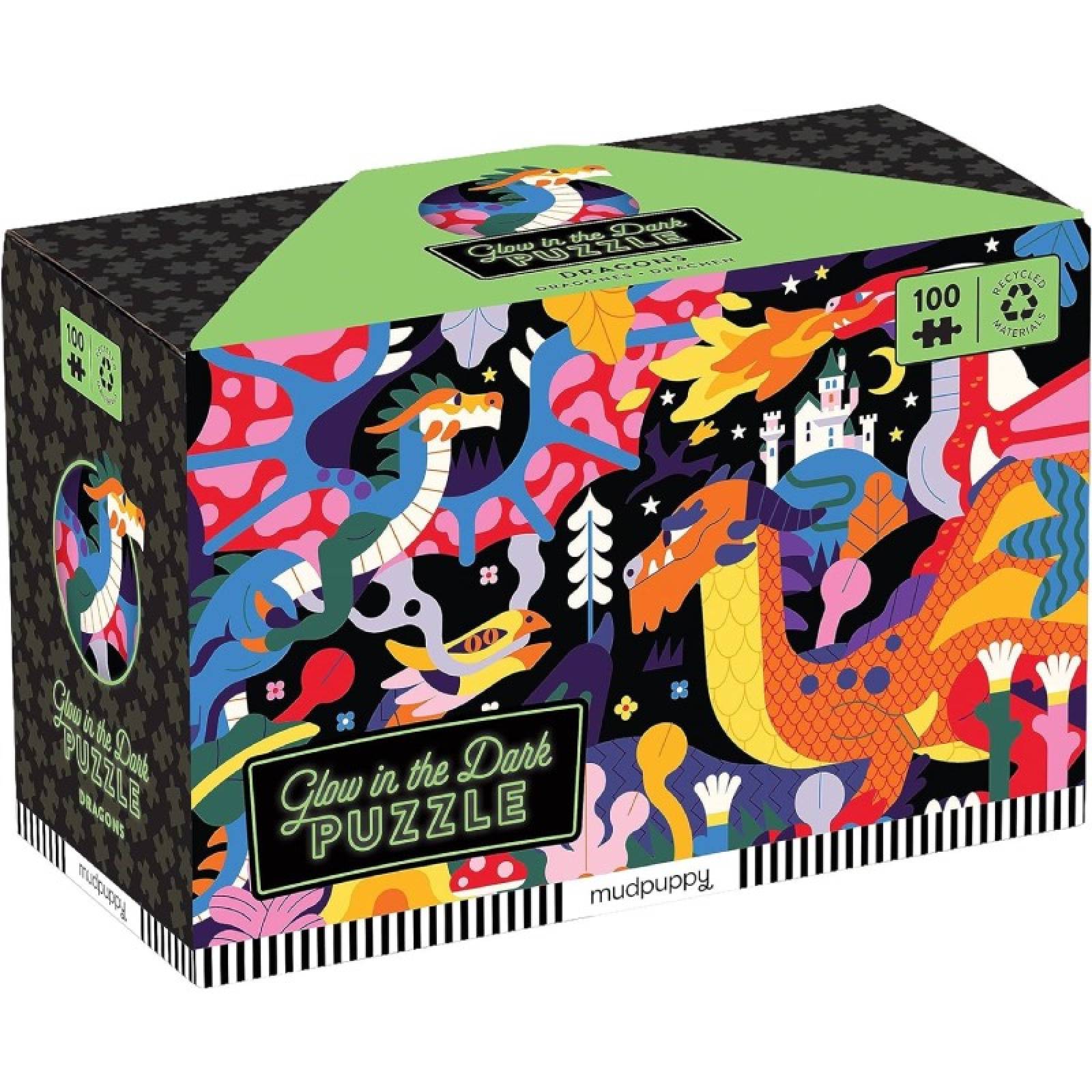 Glow In The Dark Dragons - 100 Piece Jigsaw Puzzle