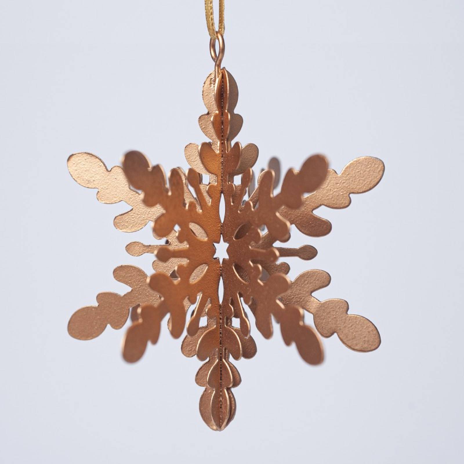 Gold Metal 3D Snowflake Hanging Christmas Decoration thumbnails