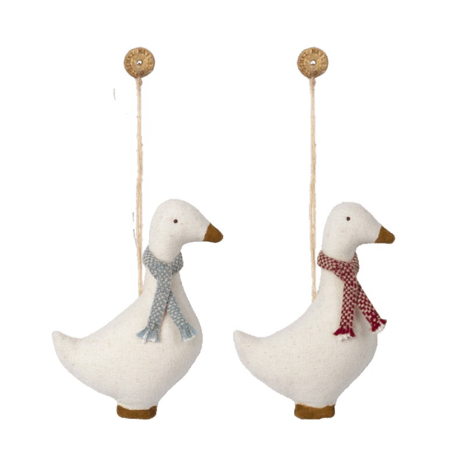 Single Goose Fabric Hanging Christmas Decoration By Maileg