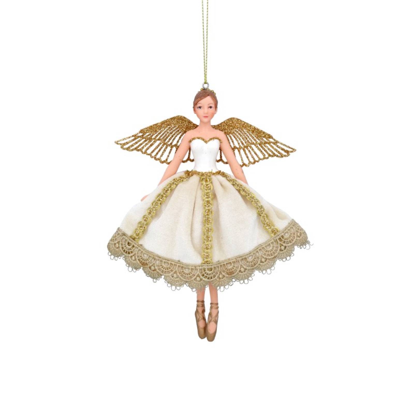 Green & Gold Fairy With Wings Hanging Christmas Decoration thumbnails