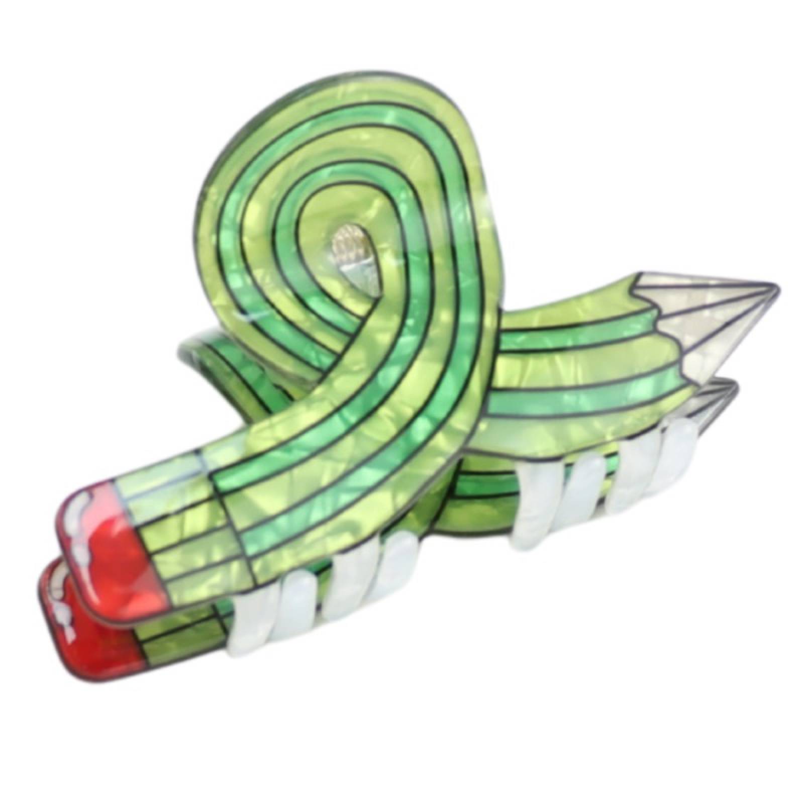 Green Pencil - Large Single Claw Hair Clip