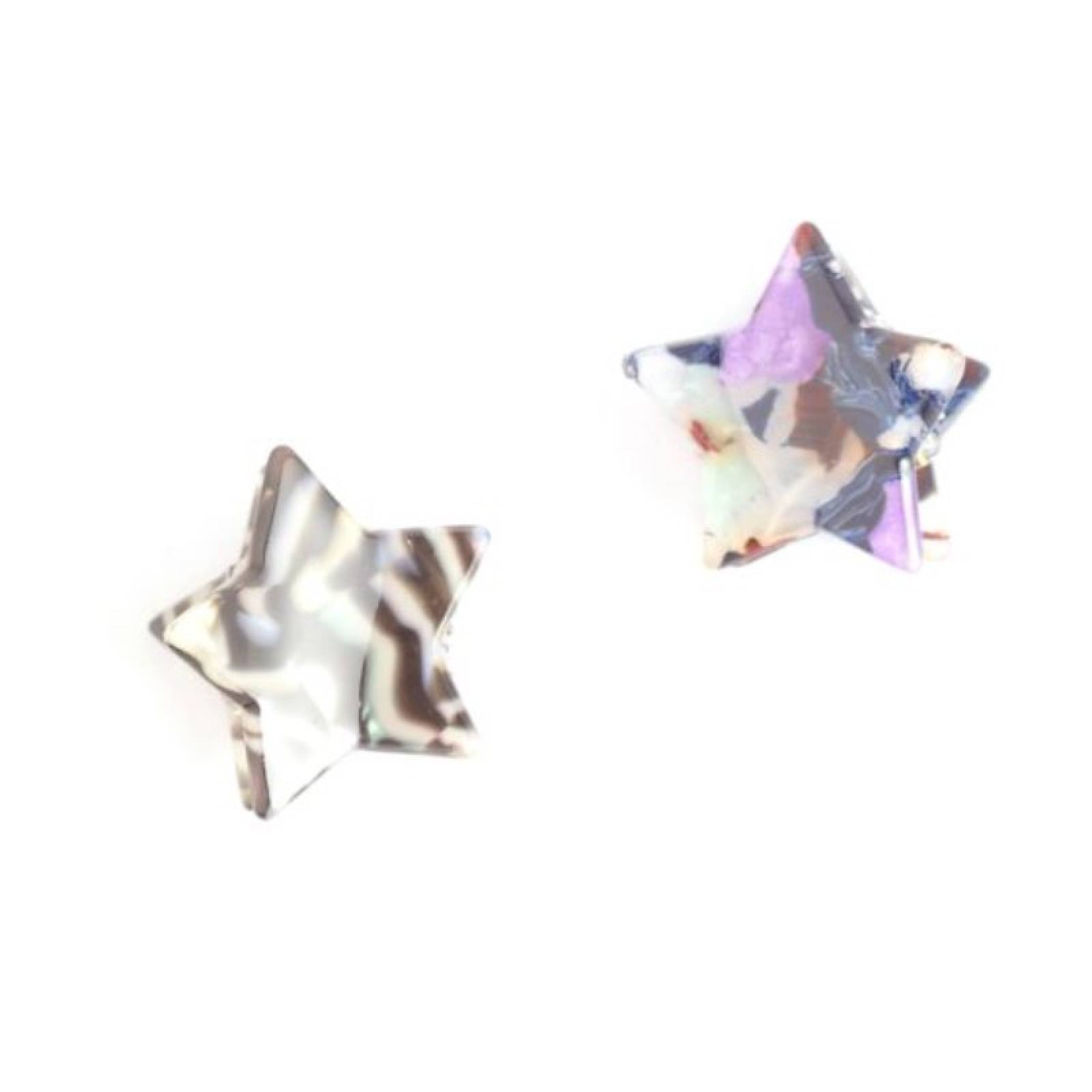Mini Grey Stars - Pair Of Claw Hair Clips