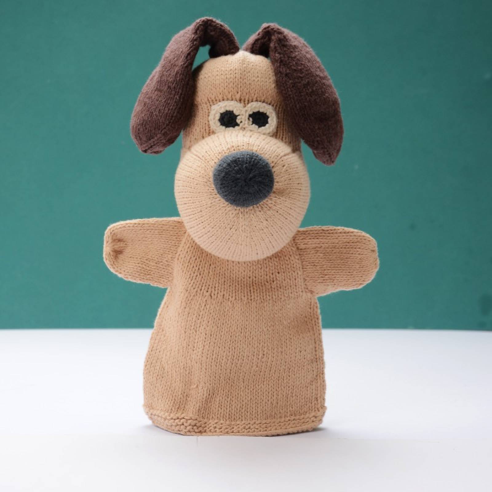 Gromit - Hand Knitted Glove Puppet Organic Cotton