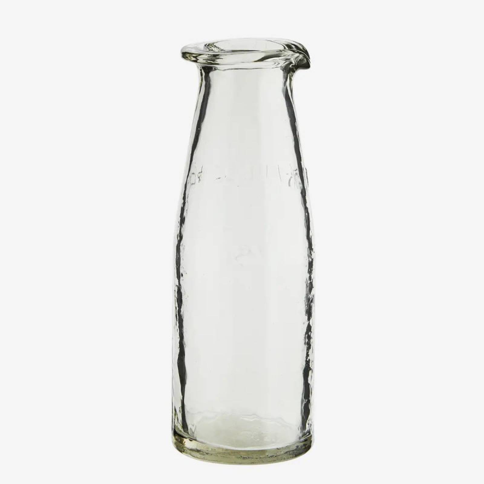 Hand Blown Glass Milk Bottle 15cm