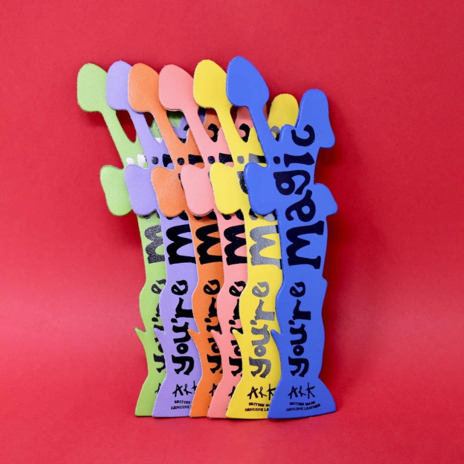 Hand Painted Leather Mushroom Bookmark In Orange thumbnails