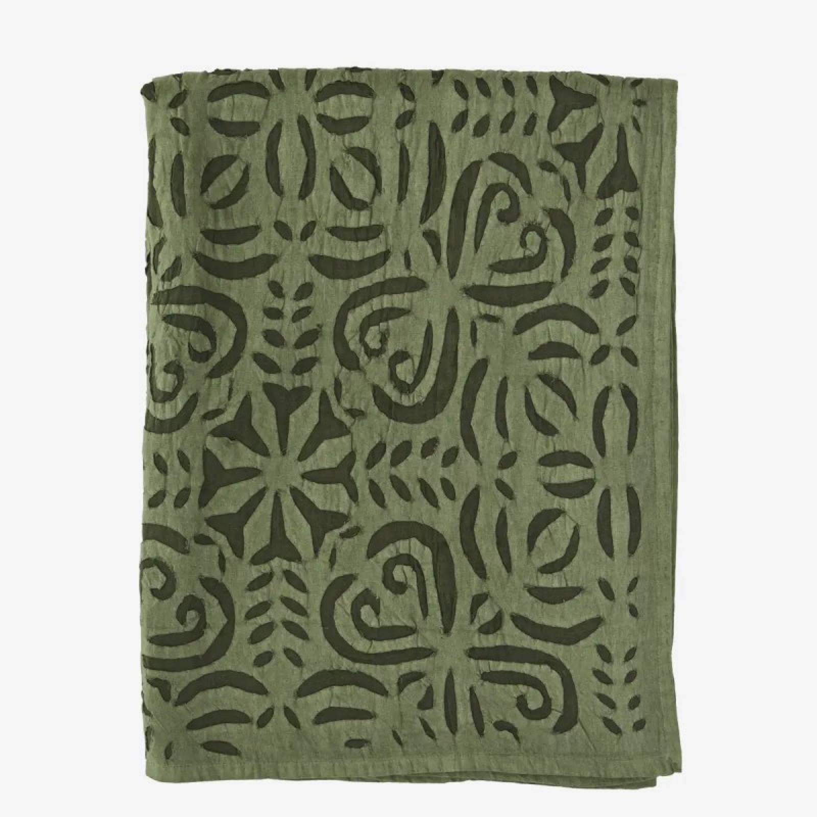 Handmade Cut Out Throw In Green