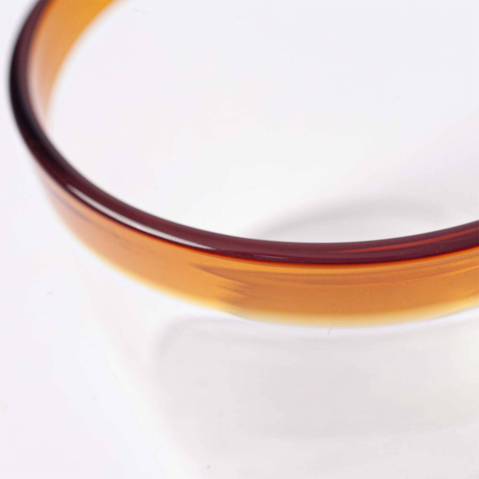 Handmade Short Glass With Amber Rim H: 6cm thumbnails