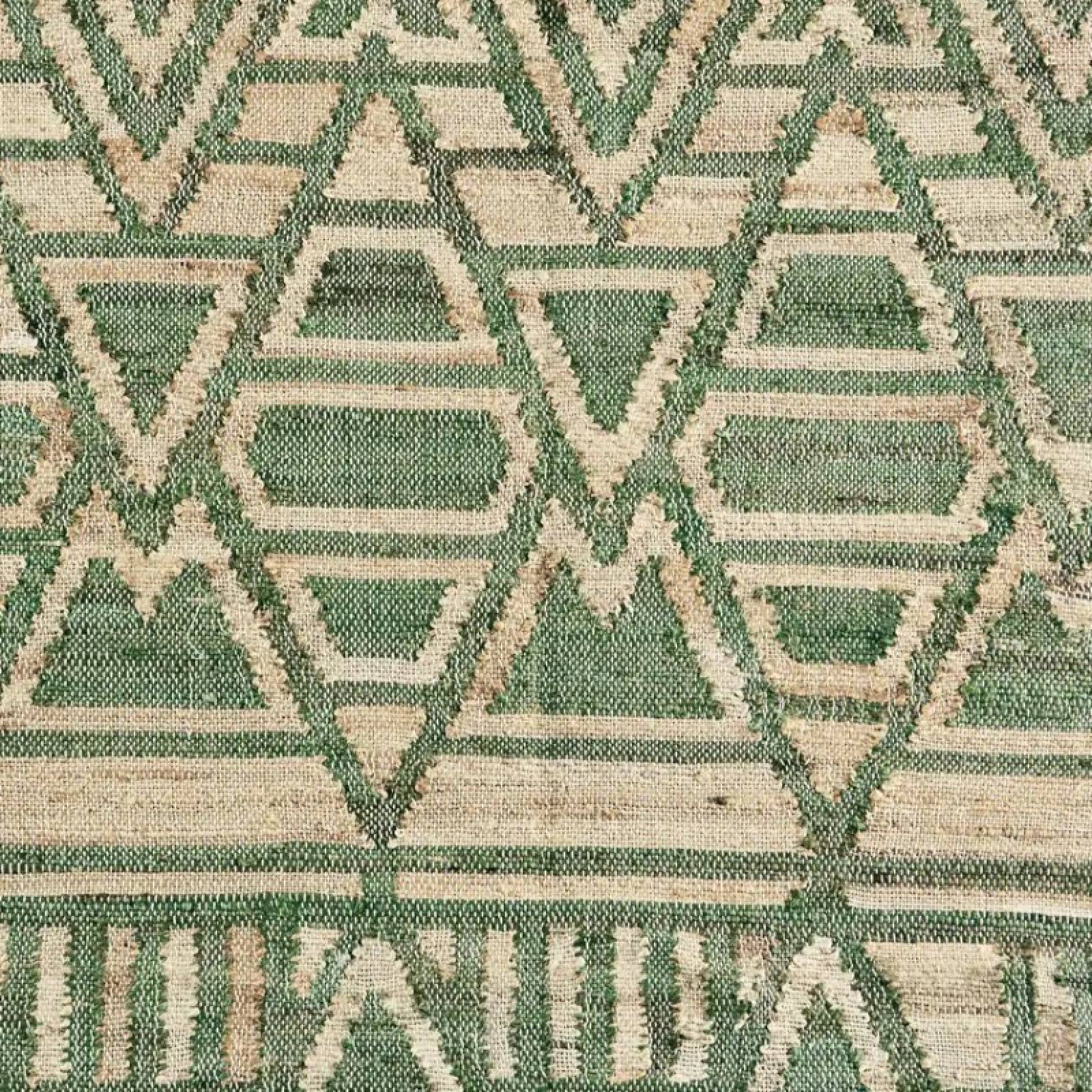 Handwoven Jute Rug In Green Chevron Pattern 120x180cm thumbnails