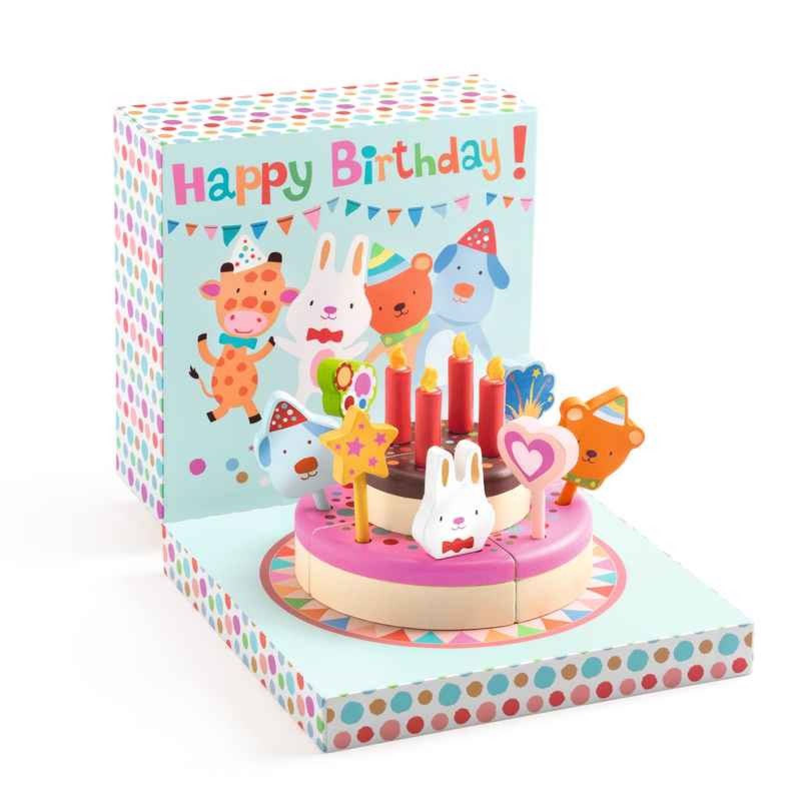 Happy Birthday Cake - Wooden Play Food Set By Djeco 3+ thumbnails