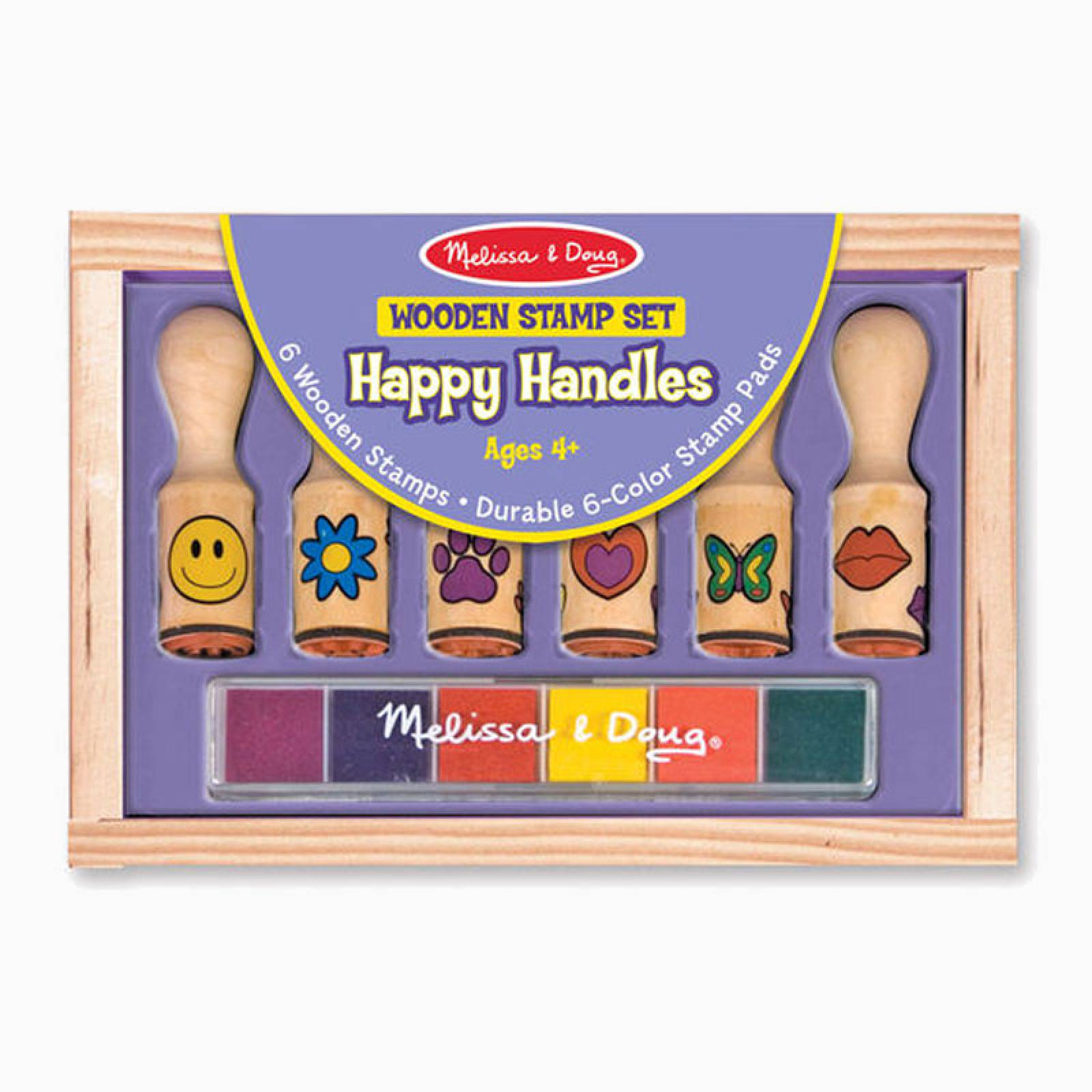 Wooden Stamp Set - Happy Handles 4+