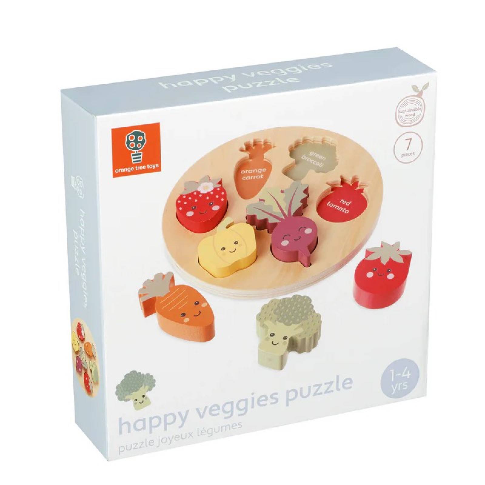 Happy Veggies Wooden Chunky Puzzle 1+ thumbnails