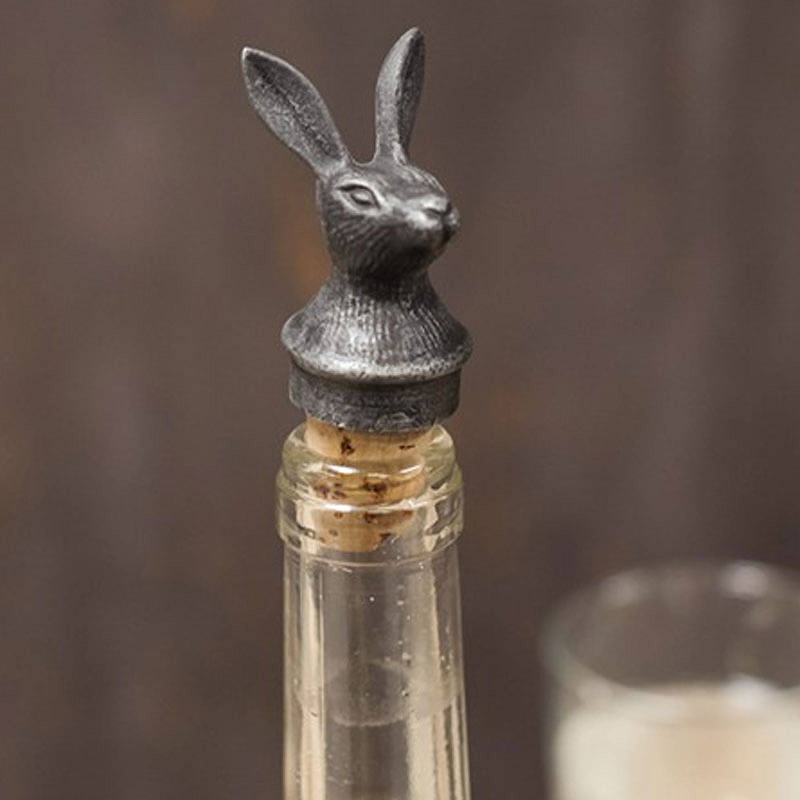 Antiqued Hare Cork Bottle Stopper thumbnails