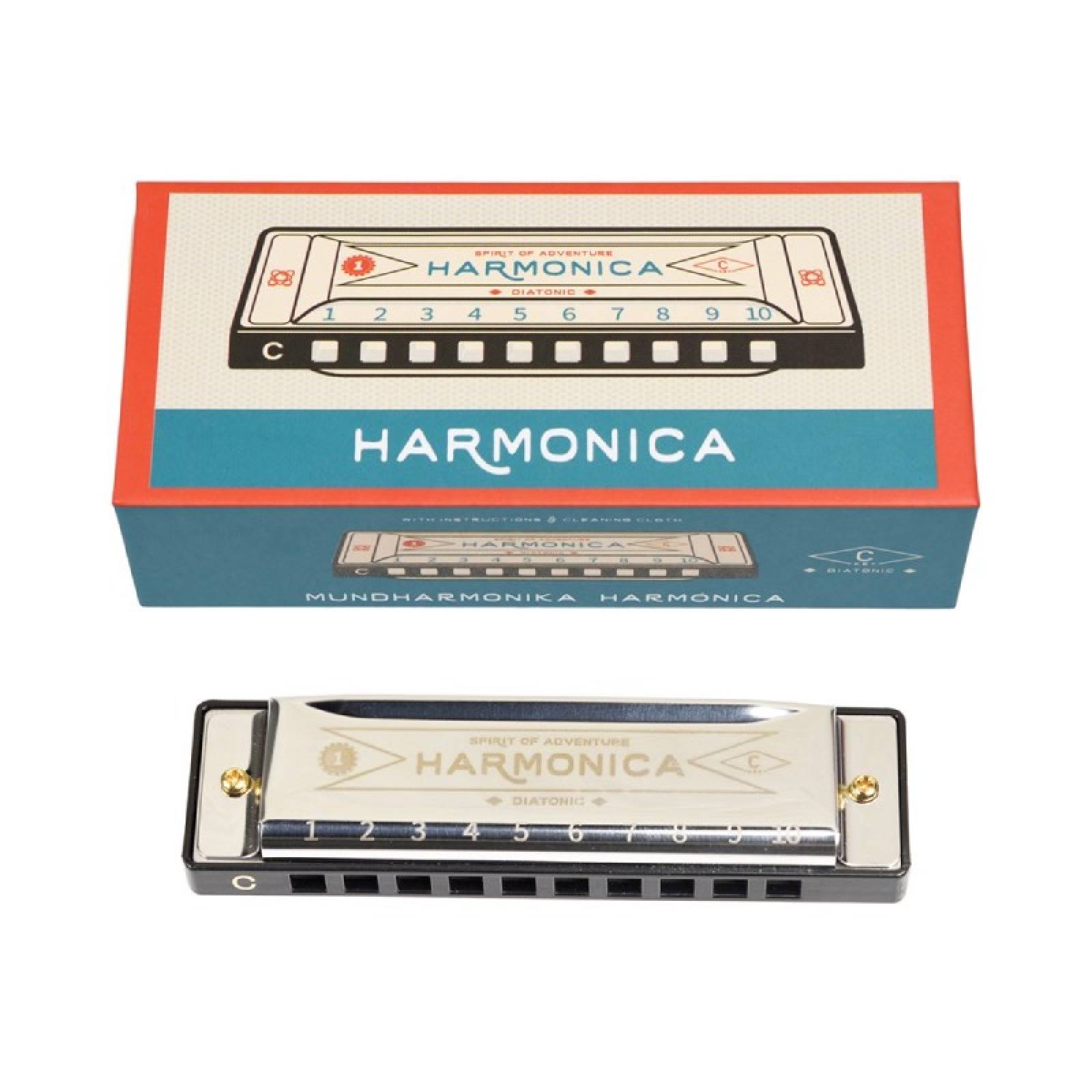 Harmonica In Retro Card Box