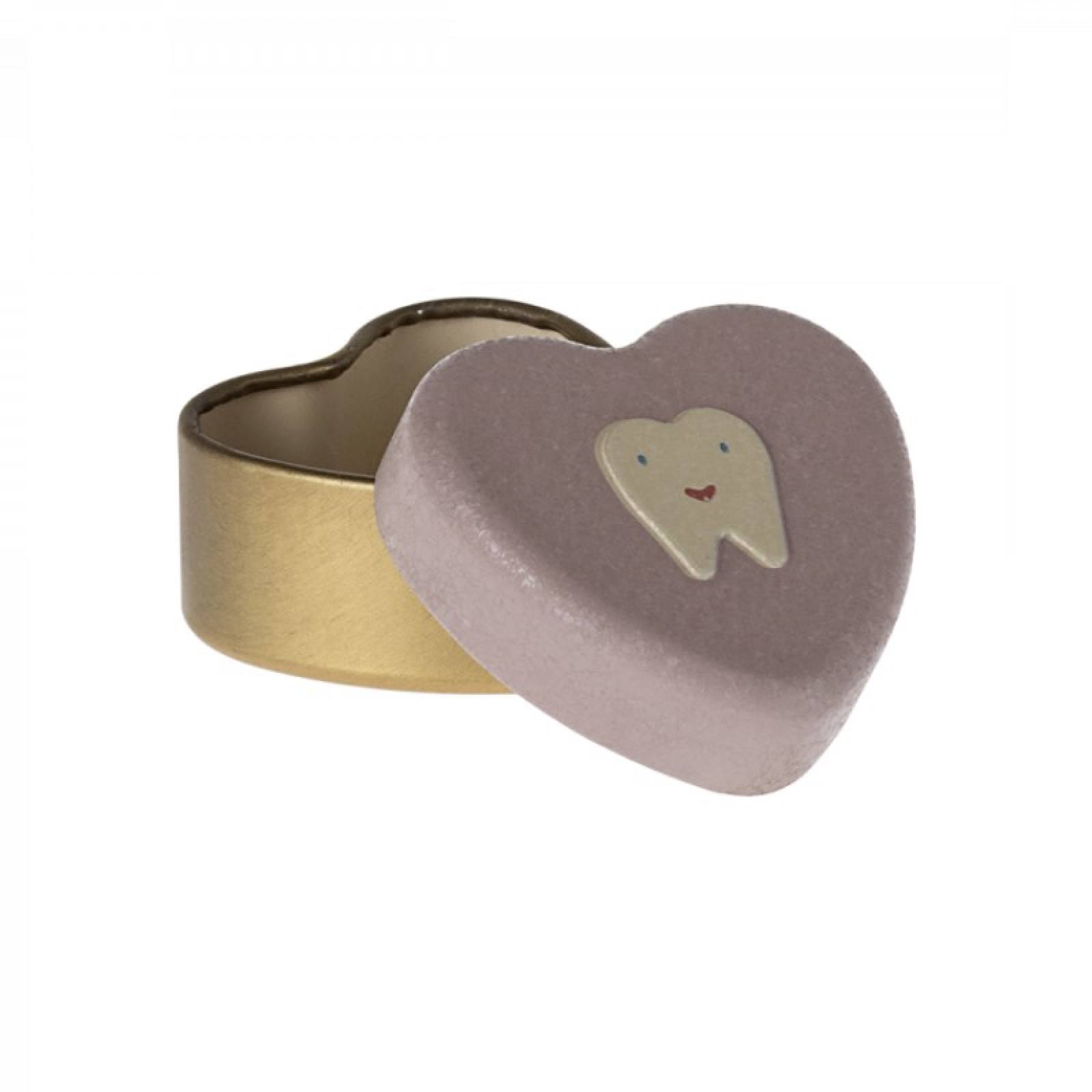 Heart Shaped Tooth Box In Heather By Maileg