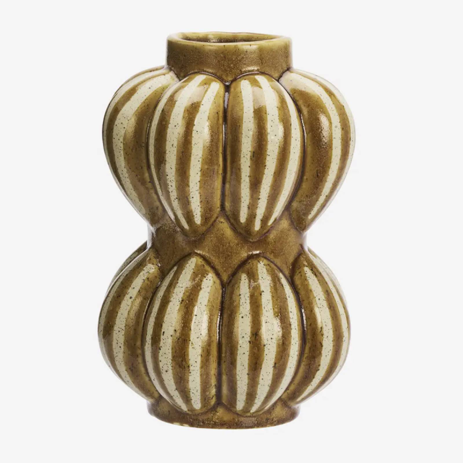 Hourglass Shaped Vase In Mustard