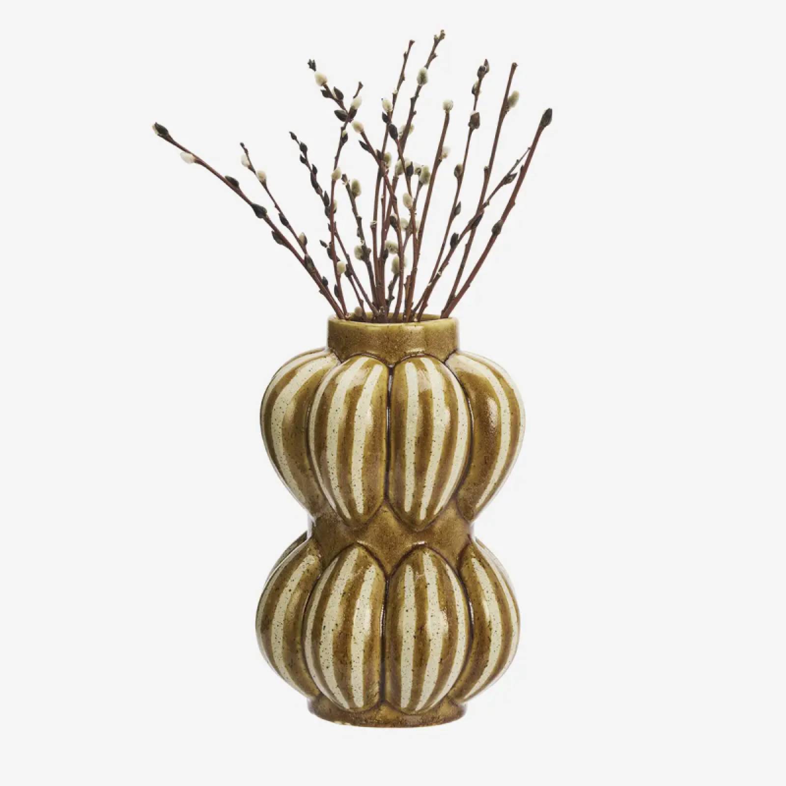 Hourglass Shaped Vase In Mustard thumbnails