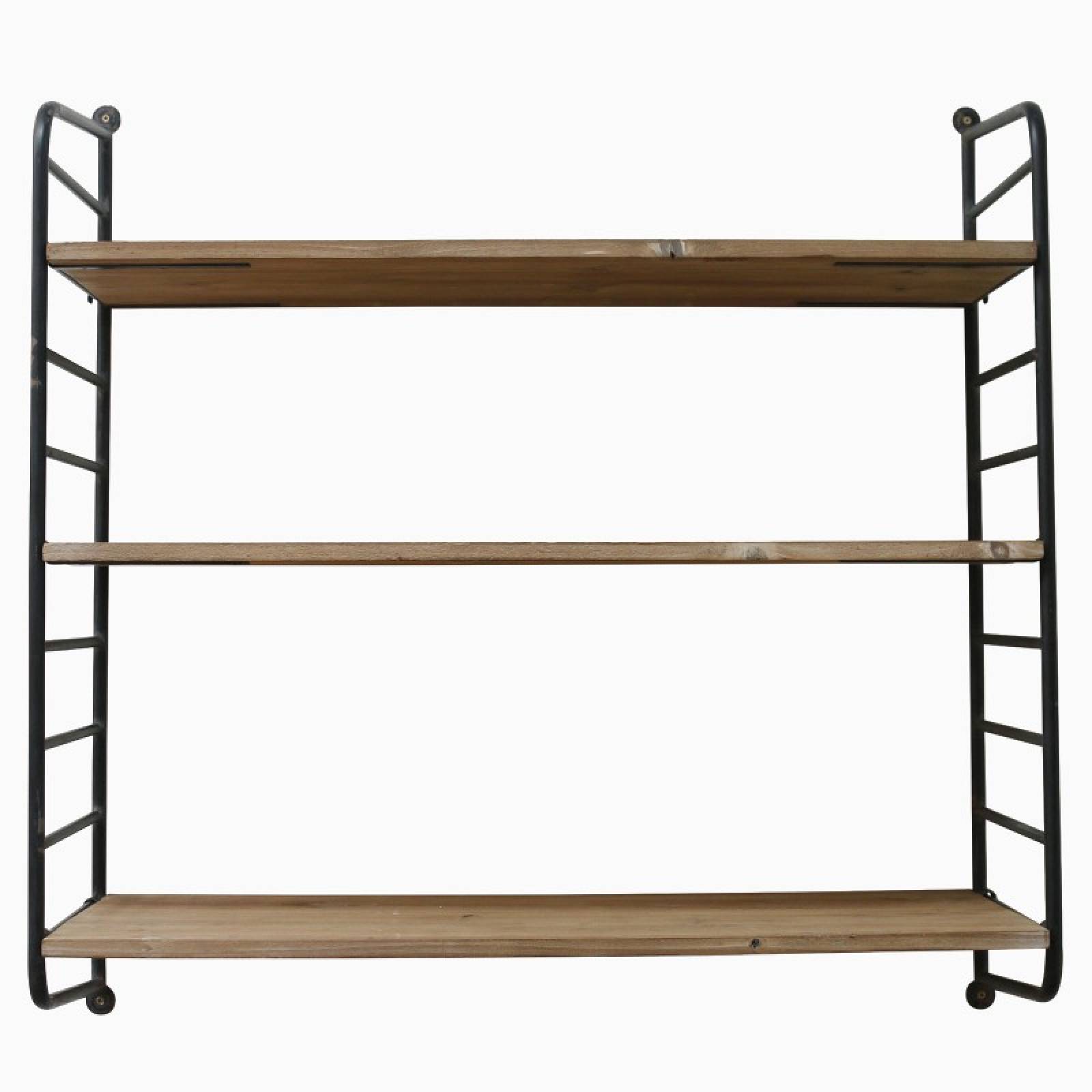 Industrial Style Chunky Iron And Wood Wall Shelves thumbnails