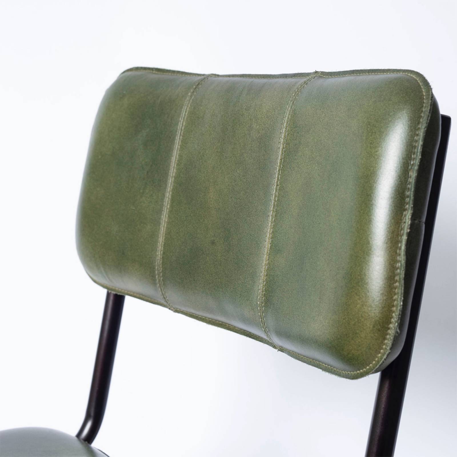 Ukari Dining Chair In Rich Green Leather thumbnails