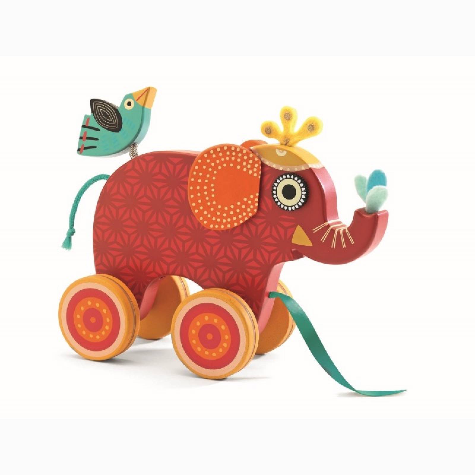 Indy The Elephant Pull Along Wooden Toy 1+ thumbnails