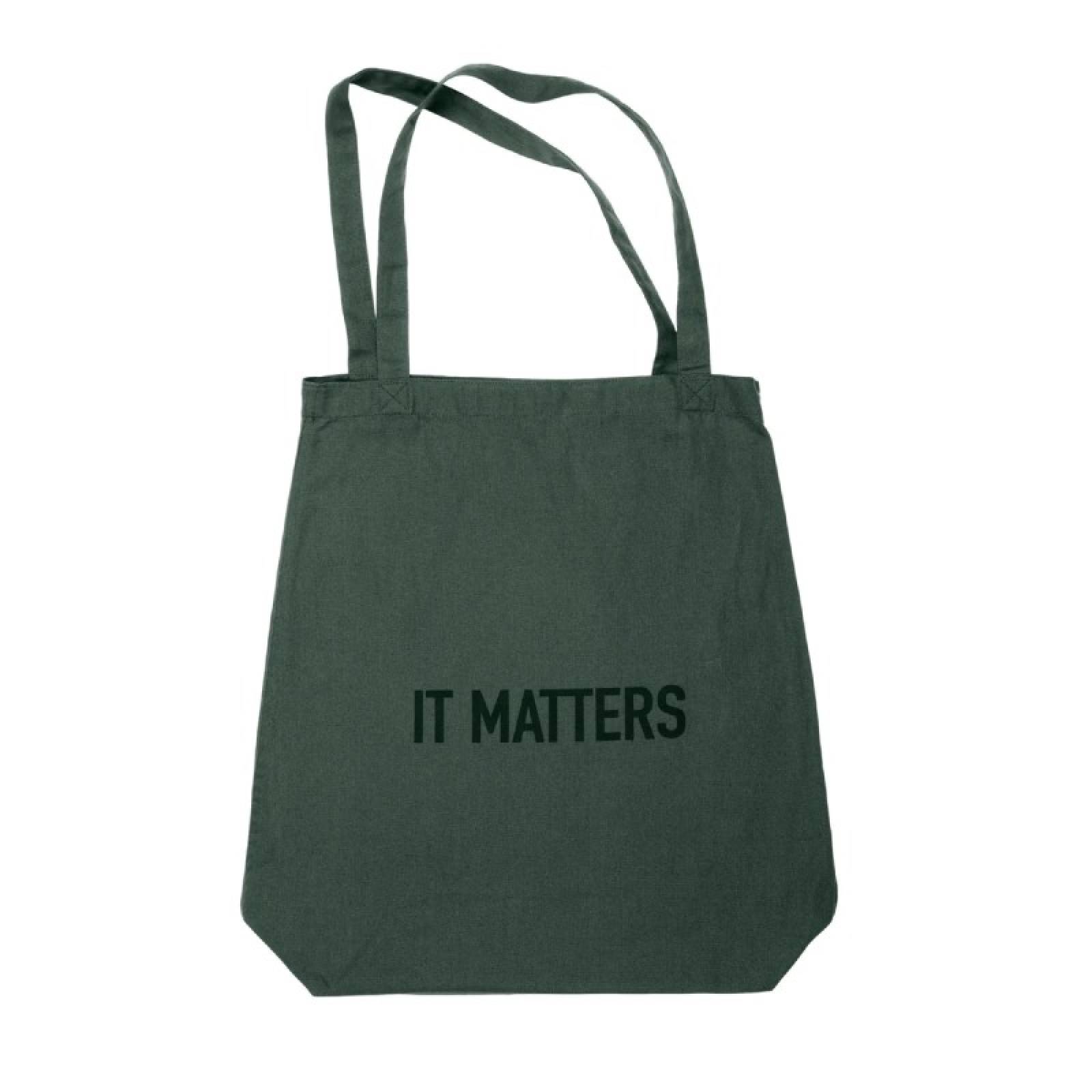It Matters - Large Cotton Tote Bag In Dark Green