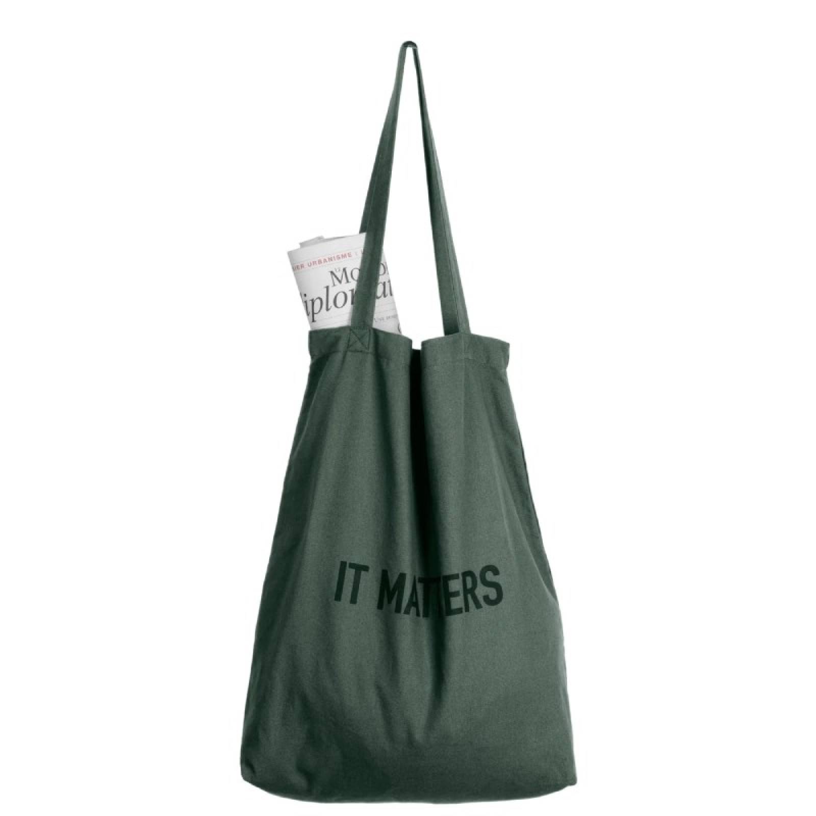 It Matters - Large Cotton Tote Bag In Dark Green thumbnails